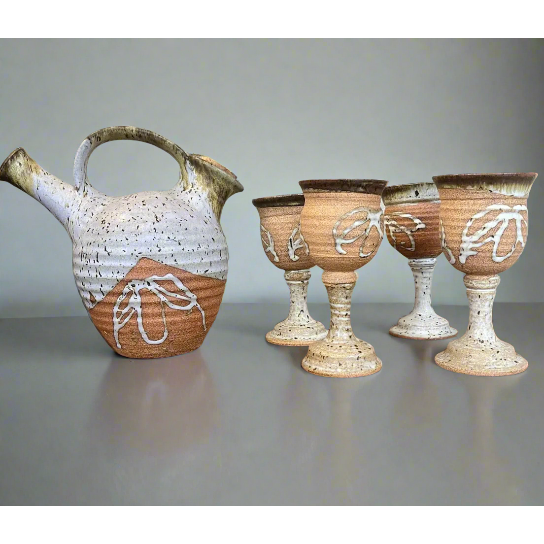 Vintage Italian Ceramic Wine Set