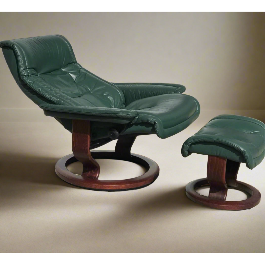 Vintage Ekornes Recliner & Ottoman