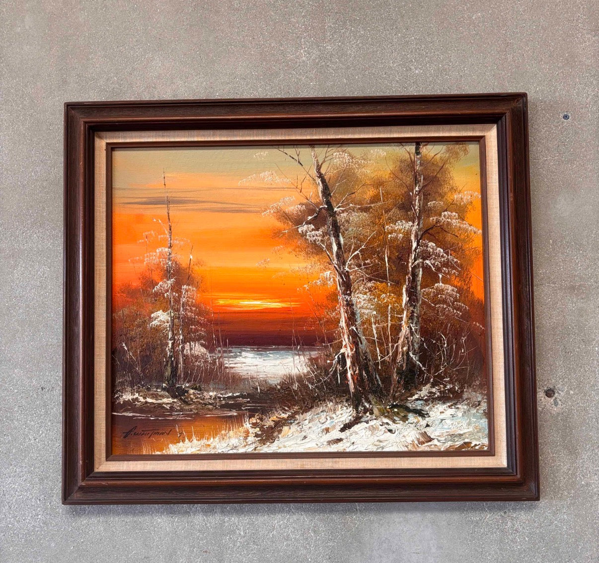 Vintage  Framed Oil Painting