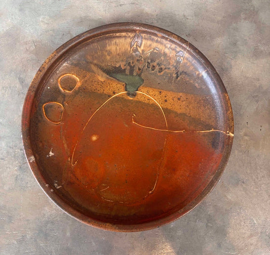 Vintage Glazed Ceramic Studio Pottery Platter