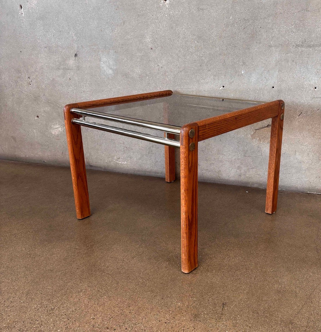 Post Modern Oak  & Glass Table