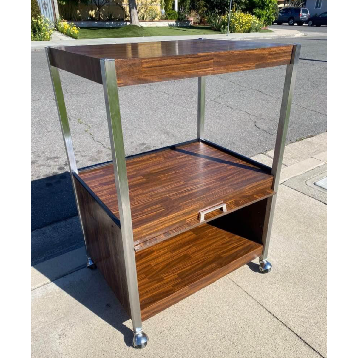 Vintage Chrome Trolley / Cart