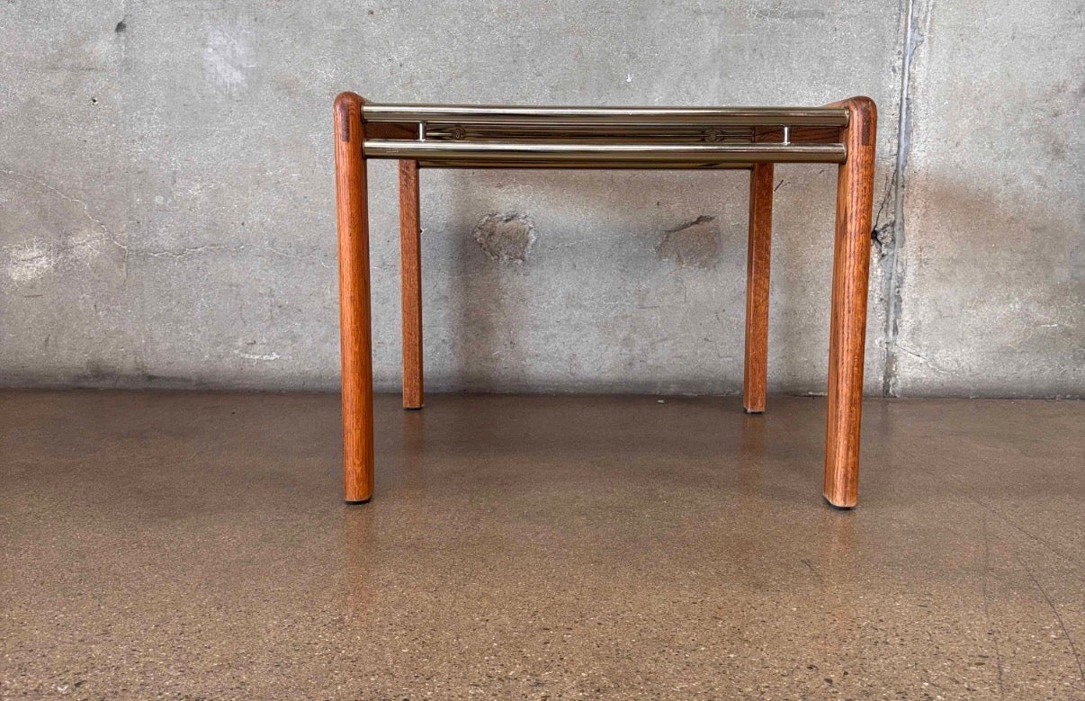 Post Modern Oak  & Glass Table